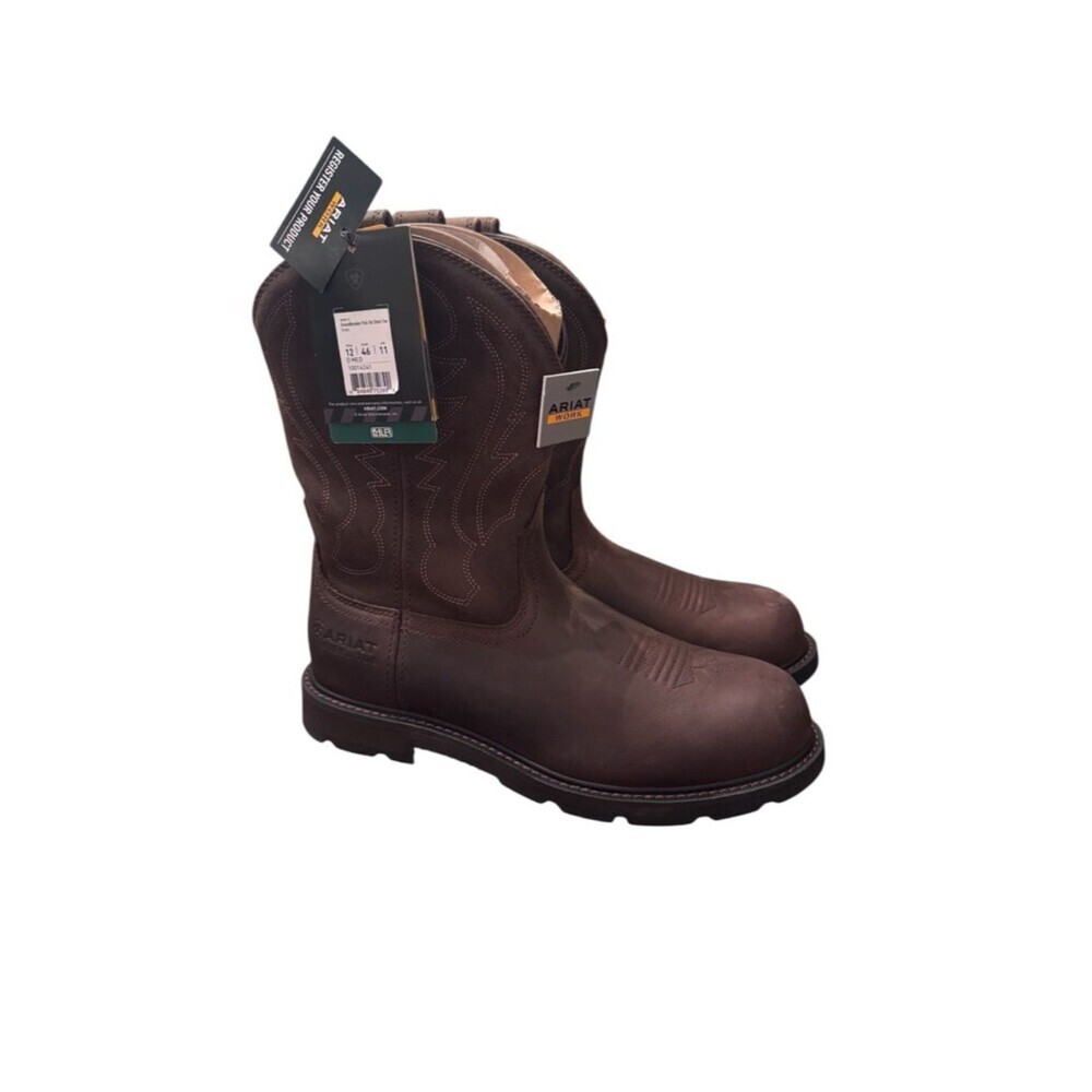 Ariat Groundbreaker Steel Toe Work Boots Mens 12 Brown EH SR Western